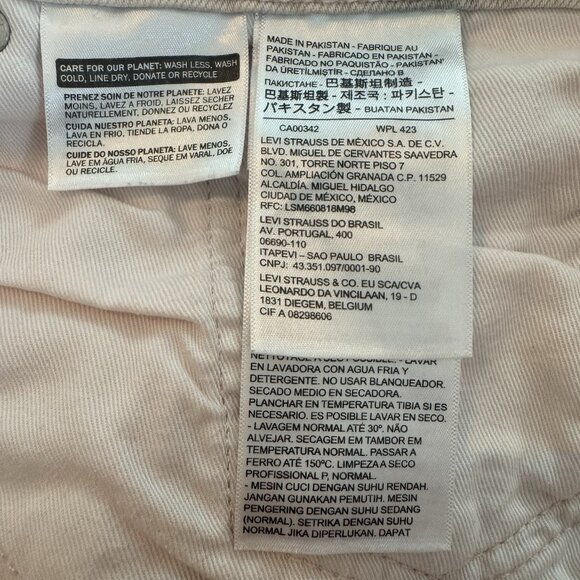 Levis 569 Shorts Mens Size 40 Pink Tie Dye Denim Jean Loose Straight 12” Inseam - Picture 6 of 12